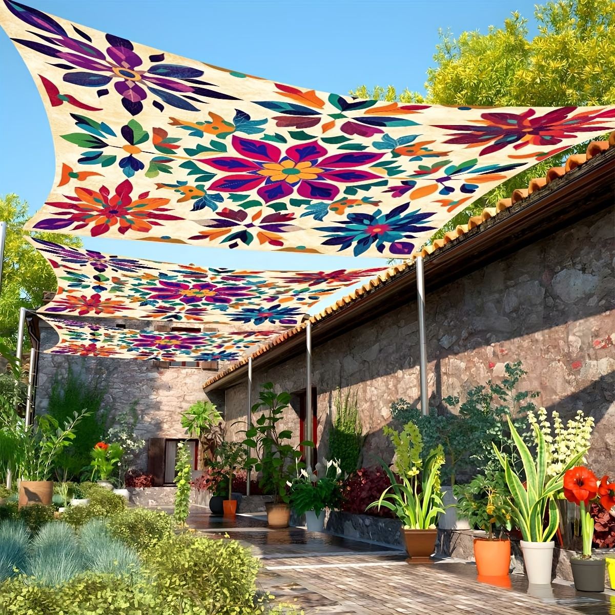 Outdoor Camping Tarp - Tenda Kemah Warna-Warni, Tenda Peneduh Matahari,
