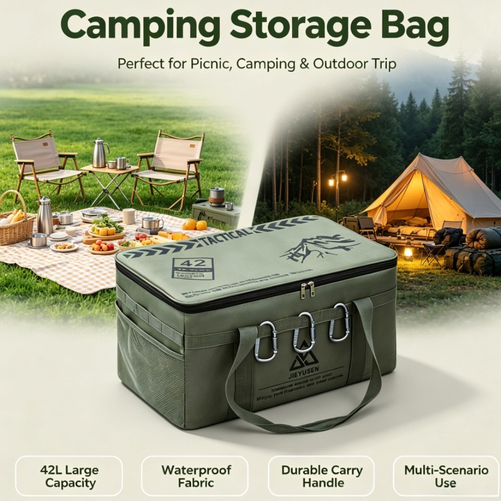 Outdoor Camping Uk - 30/42L Kotak Penyimpanan Peralatan Makan Piknik