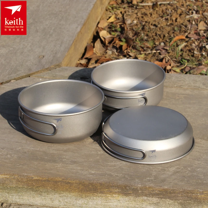 Outdoor Camping Uk - Keith Set panci masak Titanium 3