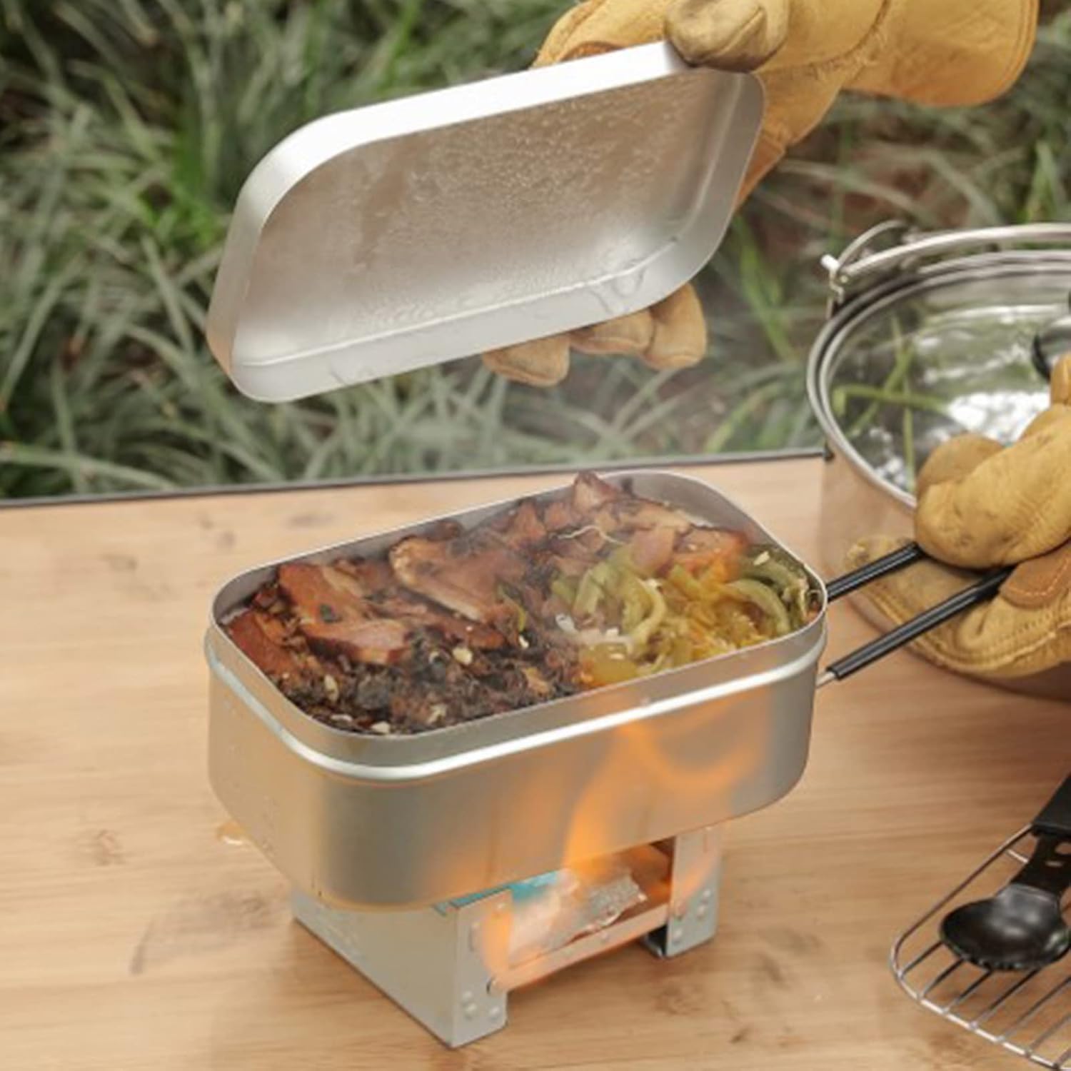 Outdoor Camping Uk - Pegangan Kotak Bento Lipat, Wadah Makan