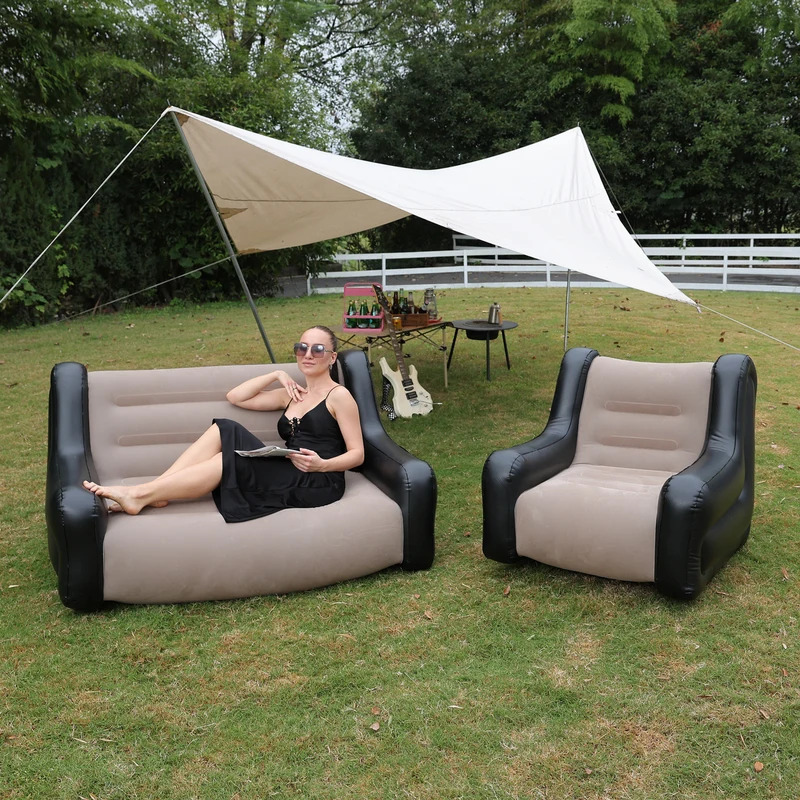 Kasur Angin Sofa Tiup Kursi Ti - Outdoor Camping Couch ulasan dan harga