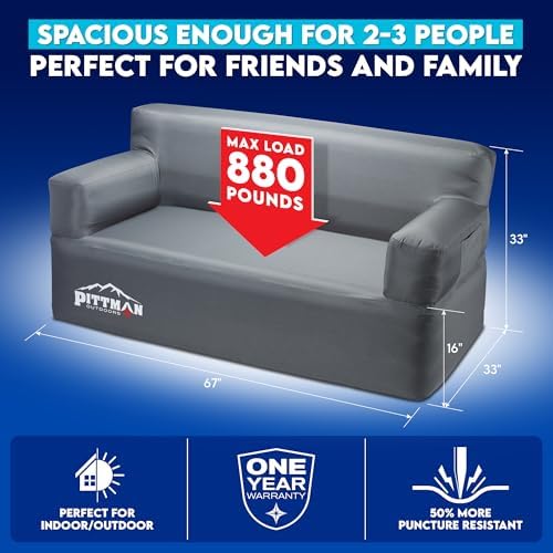 Pittman - Sofa Tiup dengan Pom - Outdoor Camping Couch ulasan dan harga