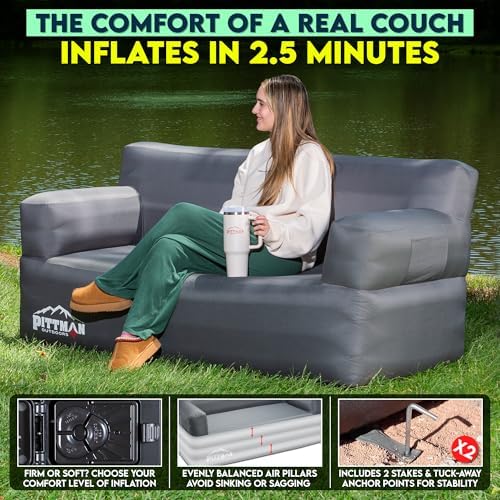 Pittman - Sofa Tiup dengan Pom - Outdoor Camping Couch ulasan dan harga