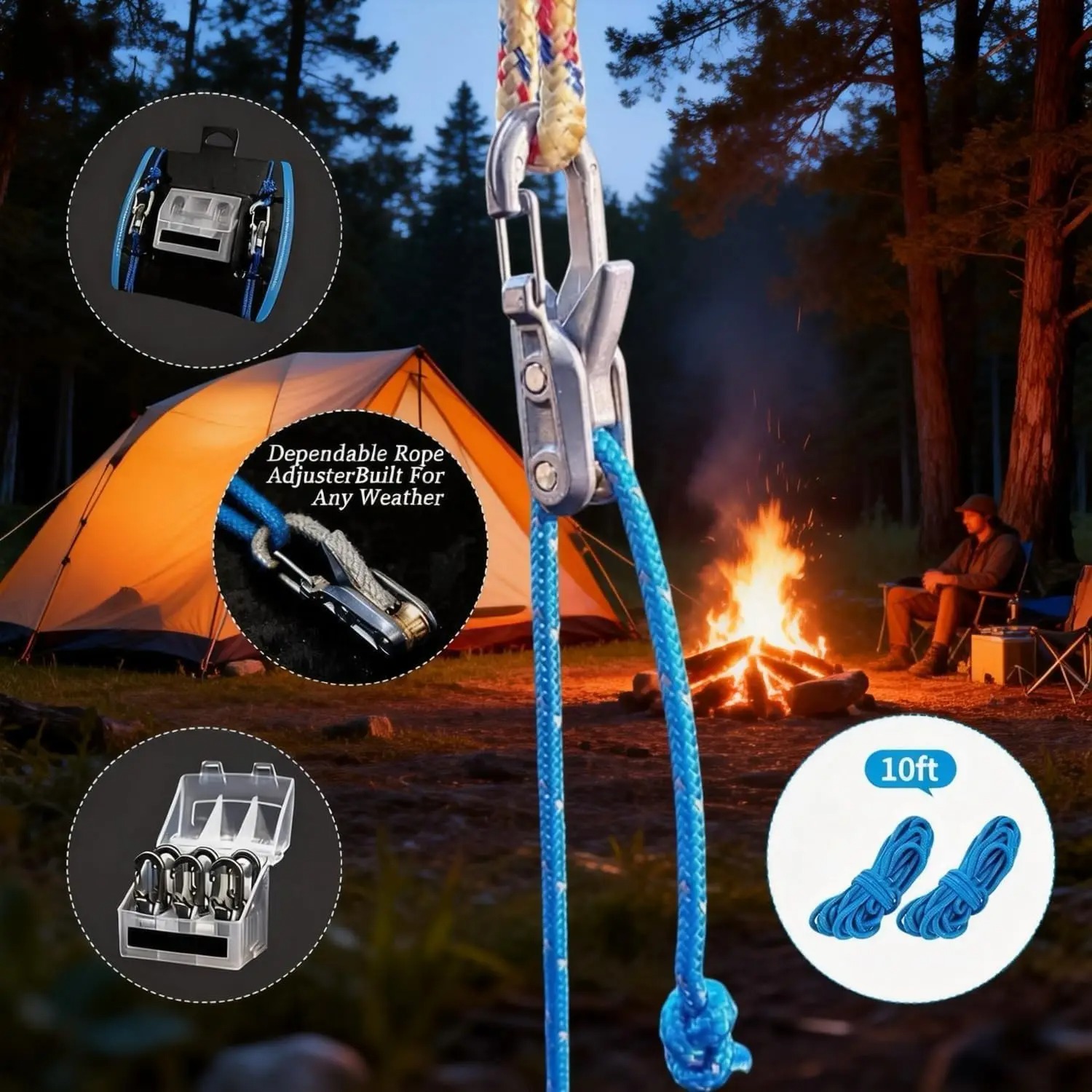 6 Buah Pengatur Tali Paracord  - Outdoor Camping Tarp ulasan dan harga