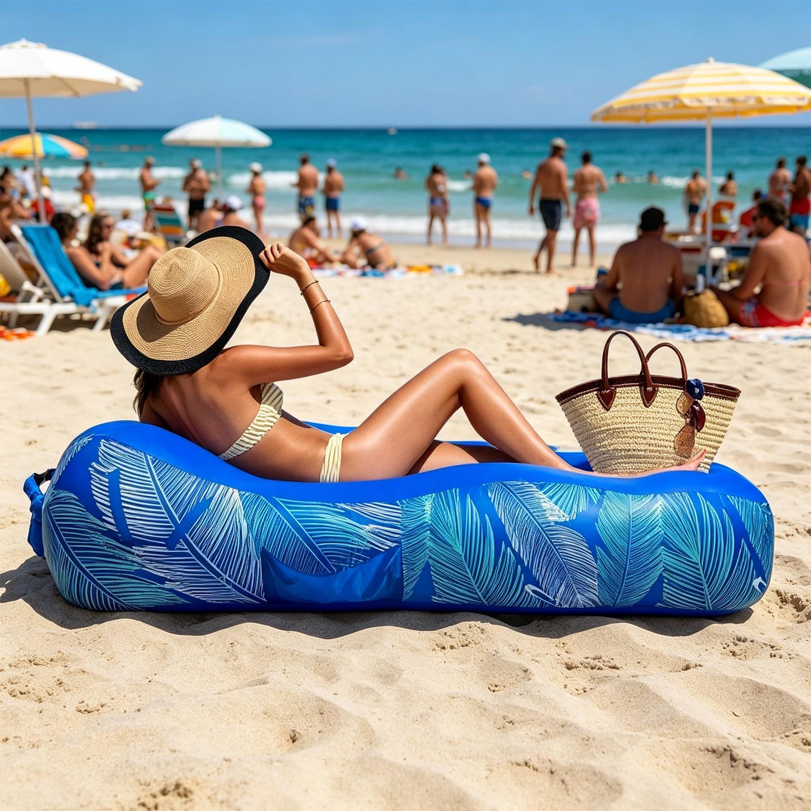 Kursi Santai Tiup dengan Kanop - Outdoor Camping Couch ulasan dan harga