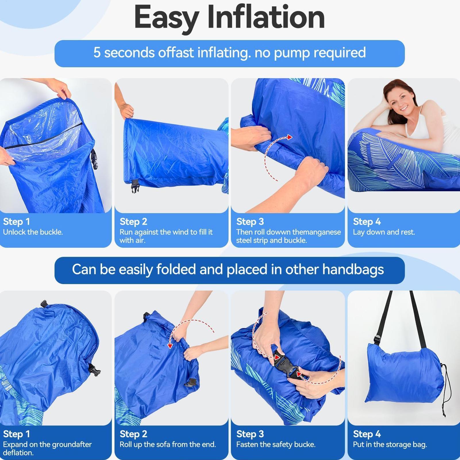 Kursi Santai Tiup dengan Kanop - Outdoor Camping Couch ulasan dan harga
