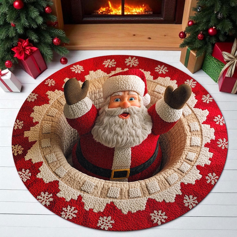 Keset Bulat Santa Claus Natal, - Outdoor Camping Decor Ideas ulasan dan harga