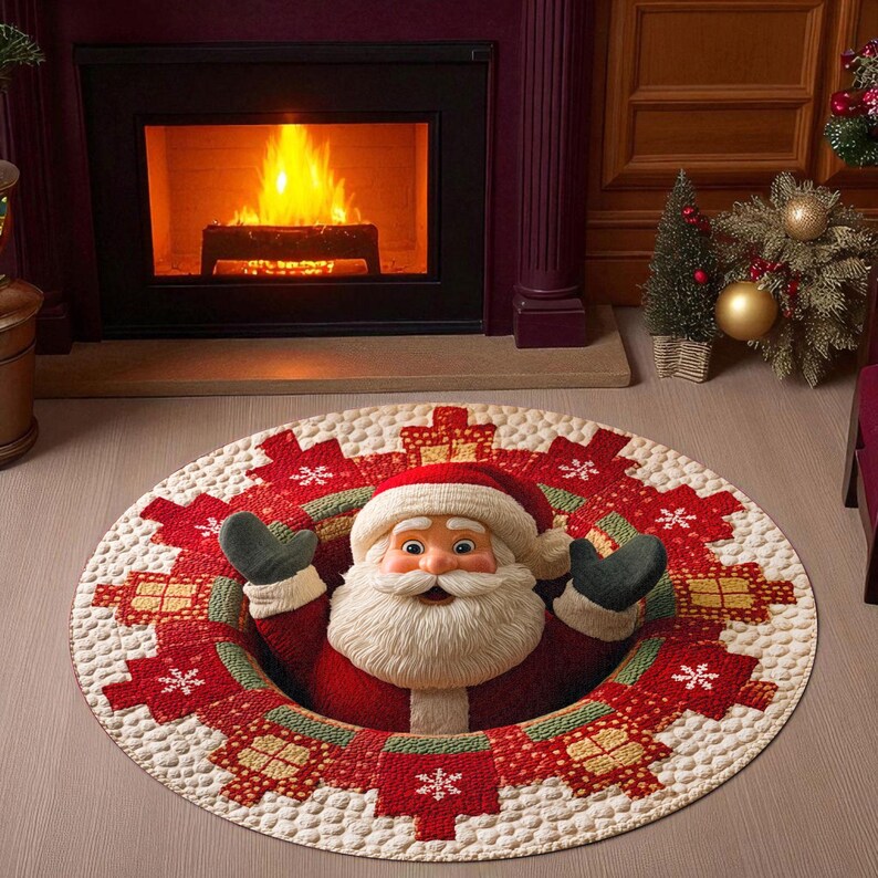 Keset Bulat Santa Claus Natal, - Outdoor Camping Decor Ideas ulasan dan harga