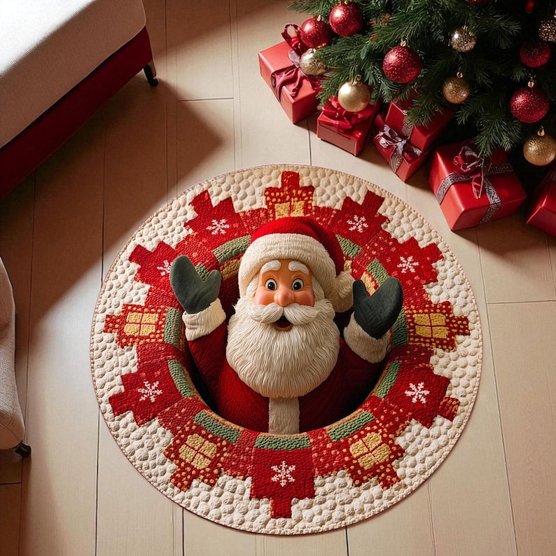 Keset Bulat Santa Claus Natal, - Outdoor Camping Decor Ideas ulasan dan harga