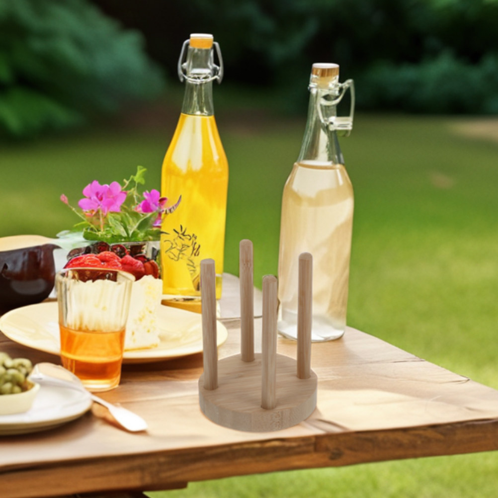 Tempat Gelas Kayu Kompak untuk - Outdoor Camping Store ulasan dan harga