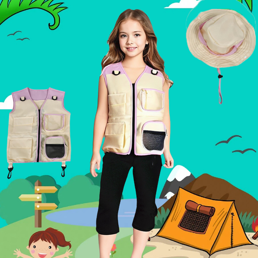 Setelan topi rompi penjelajah  - Outdoor Camping Kids Activities ulasan dan harga