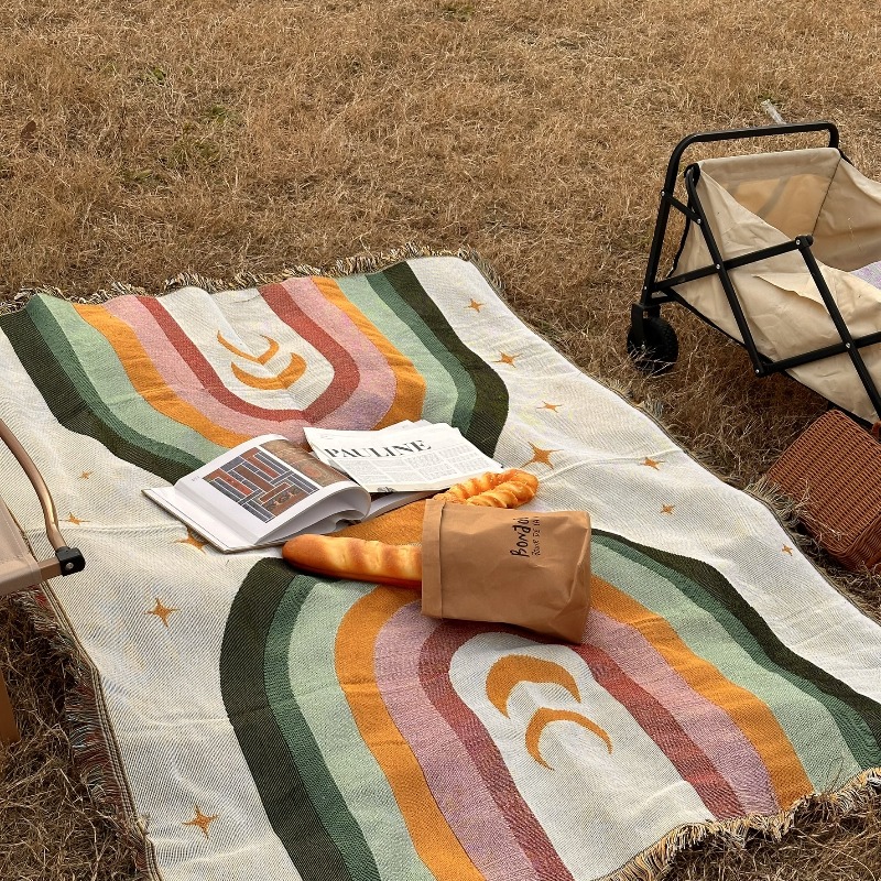 Selimut Bergaris Pelangi Ekstr - Outdoor Camping Decor Ideas ulasan dan harga