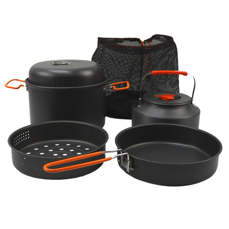 Panci masak luar ruangan, pera - Outdoor Camping Cooking Set ulasan dan harga