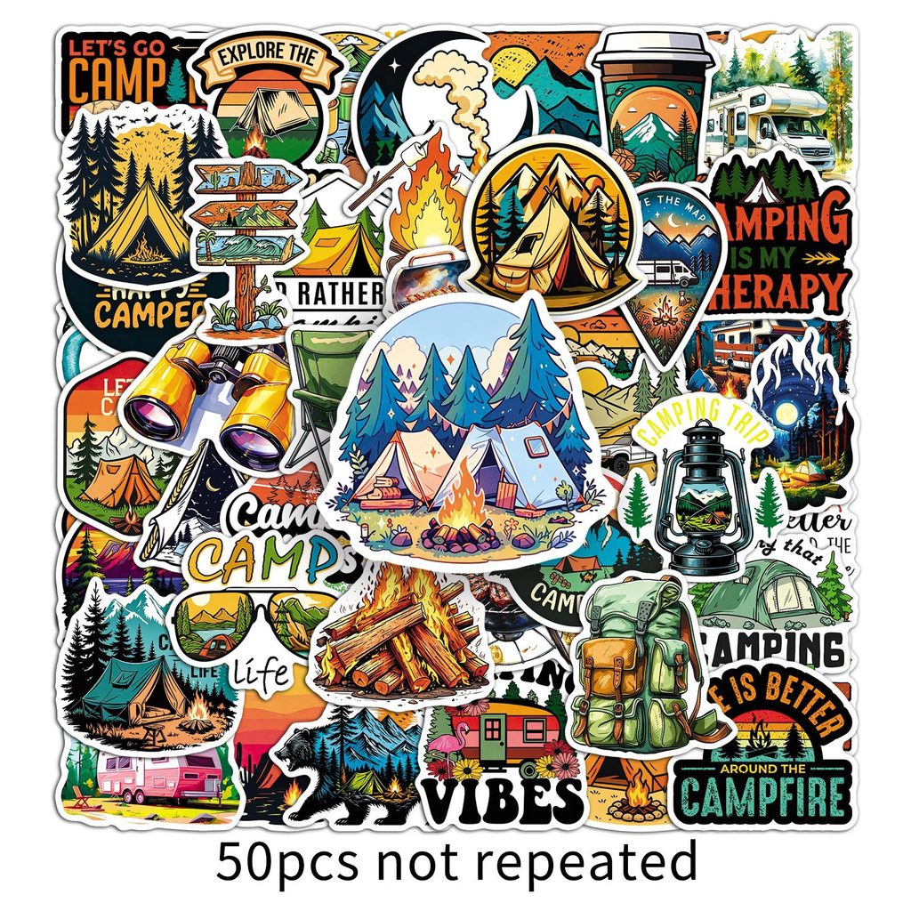 50 Lembar Stiker Tenda Camping - Outdoor Camping Store ulasan dan harga