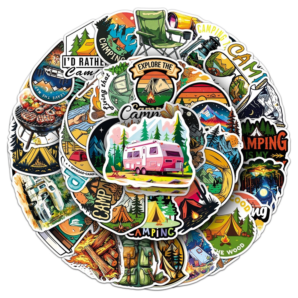50 Lembar Stiker Tenda Camping - Outdoor Camping Store ulasan dan harga