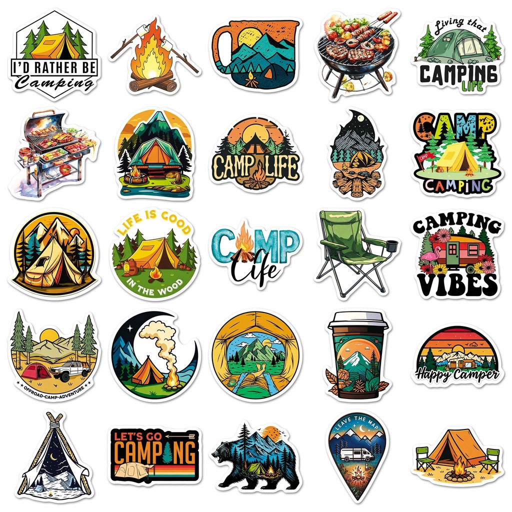 50 Lembar Stiker Tenda Camping - Outdoor Camping Store ulasan dan harga