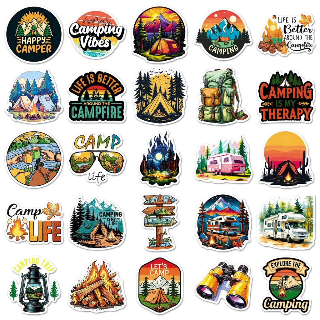 50 Lembar Stiker Tenda Camping - Outdoor Camping Store ulasan dan harga