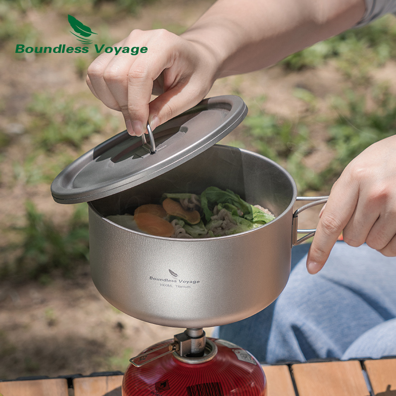 Ketel Kemah bahan Titanium tan - Outdoor Camping Cooking Set ulasan dan harga