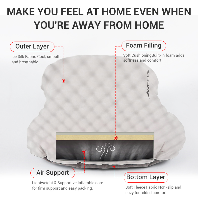 WESTTUNE Bantal Tiup untuk Ber - Camp Pillow Compressible ulasan dan harga